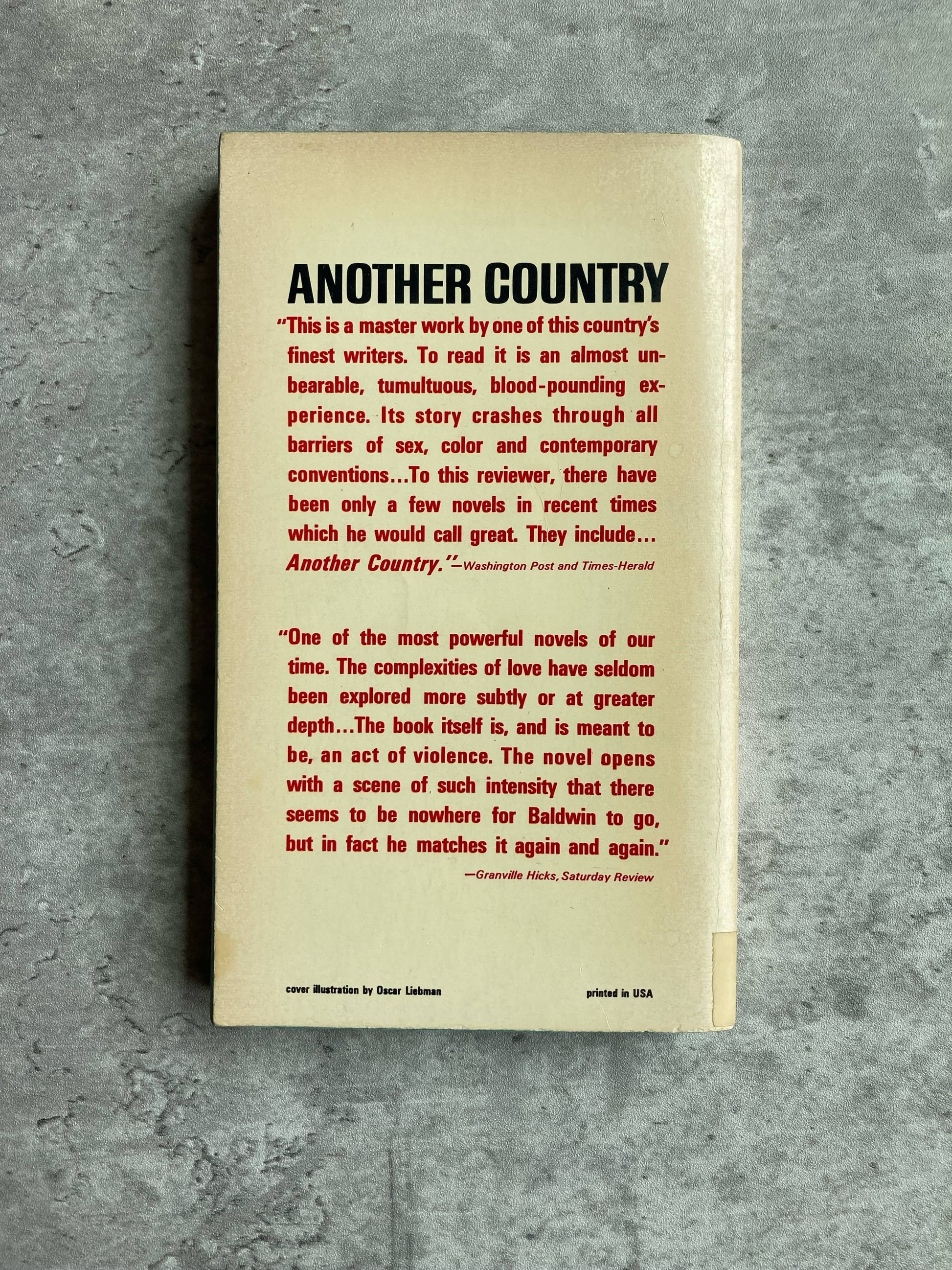 Back cover of James Baldwin's Another Country.  Shop for books with The Stone Circle, the only online bookstore near you.