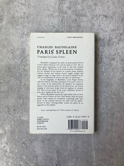 Paris Spleen by Charles Baudelaire. Shop all new and used books online at The Stone Circle, the only online bookstore in Los Angeles, California. 