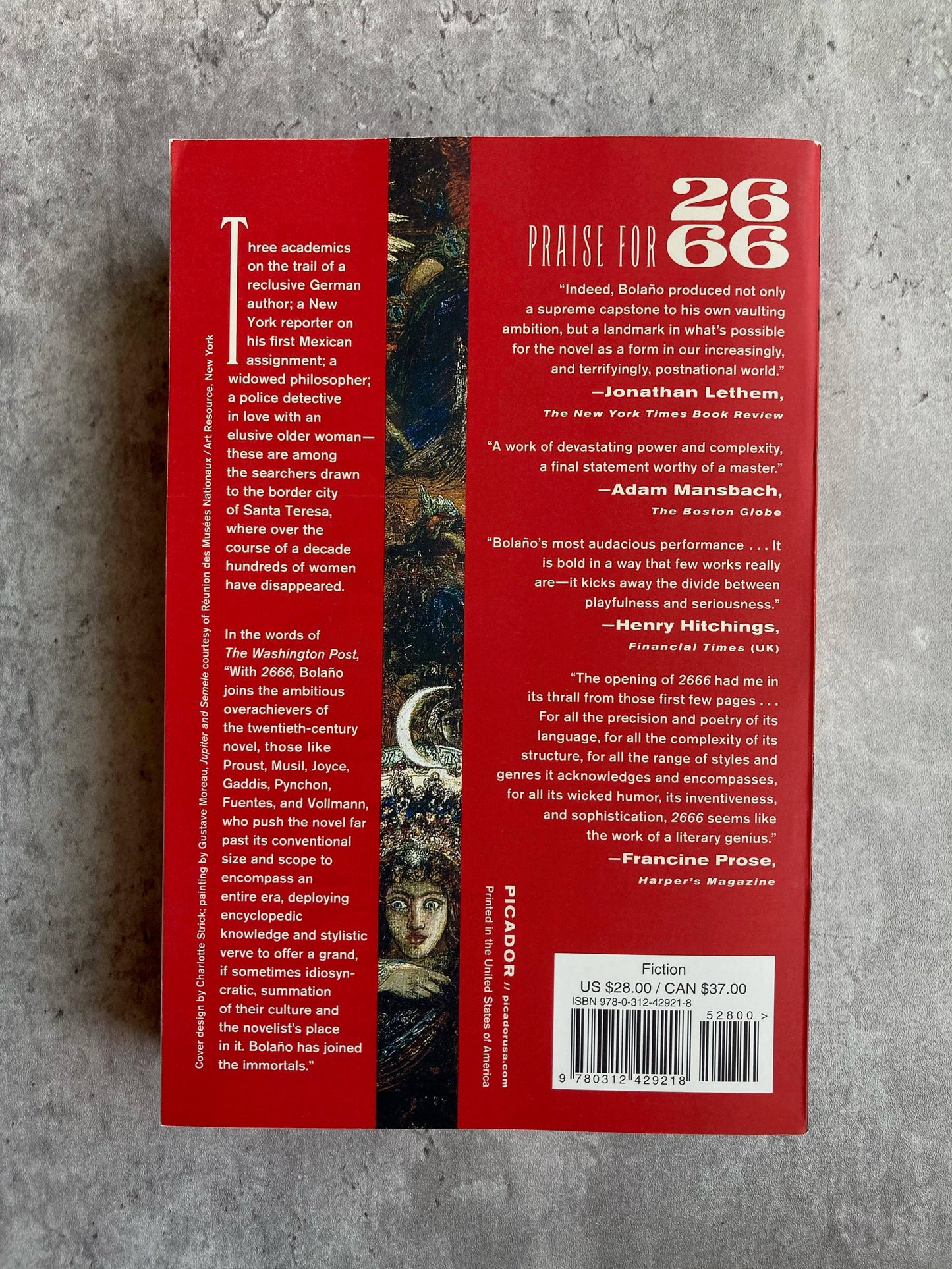 Back cover of Roberto Bolano's 2666. Shop for books with The Stone Circle, the only online bookstore near you.