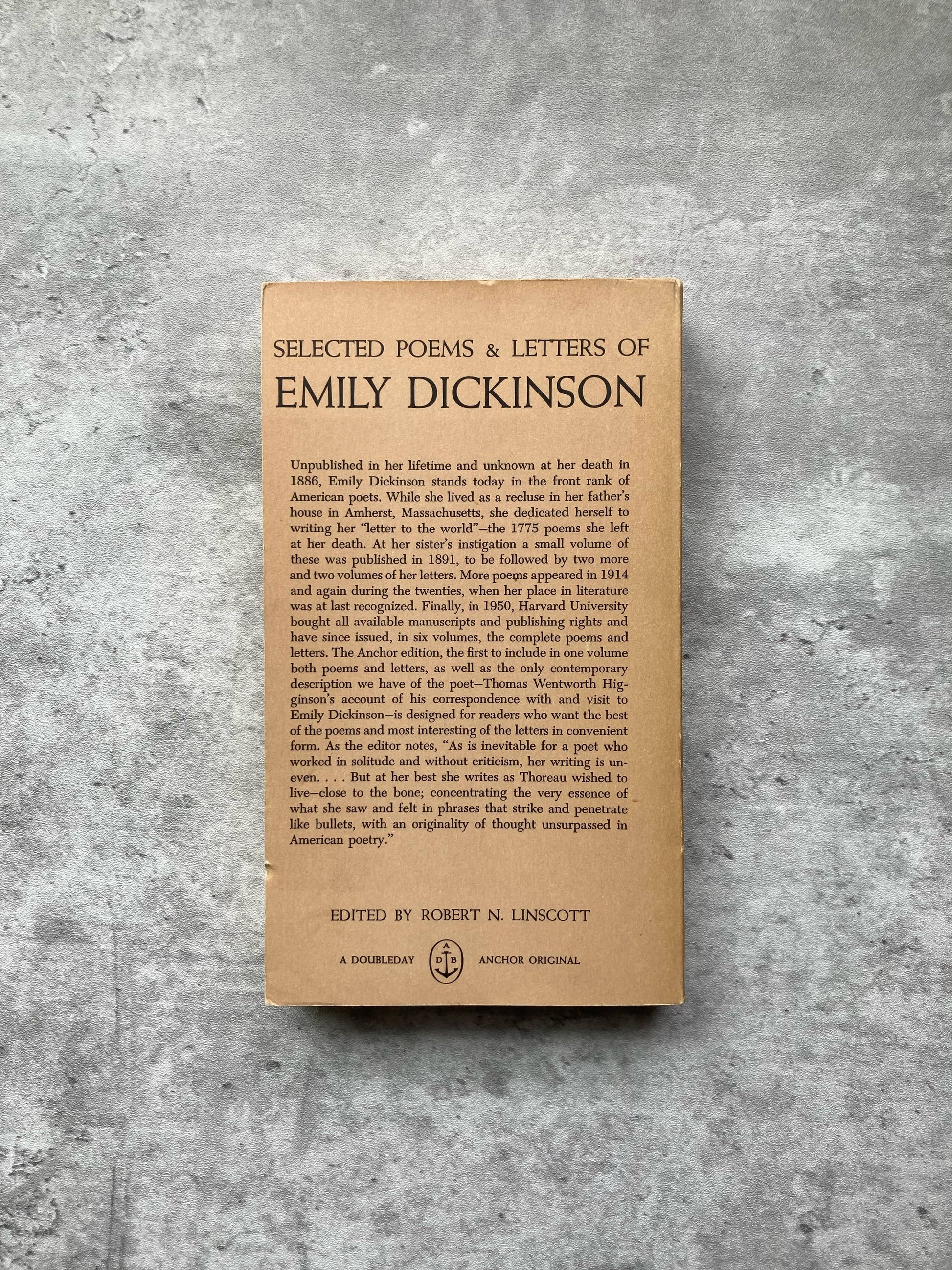 The Selected Poems and Letters of Emily Dickinson. Shop for new and used books with The Stone Circle, the only online bookstore near you in Los Angeles, California.