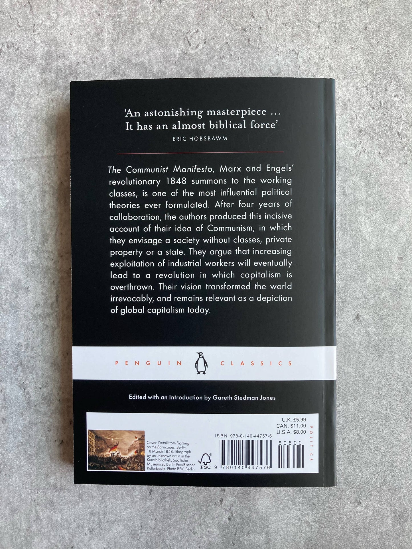 Back cover of Karl Marx and Friedrich Engels' Communist Manifesto. Shop for books with The Stone Circle, the only online bookstore near you.