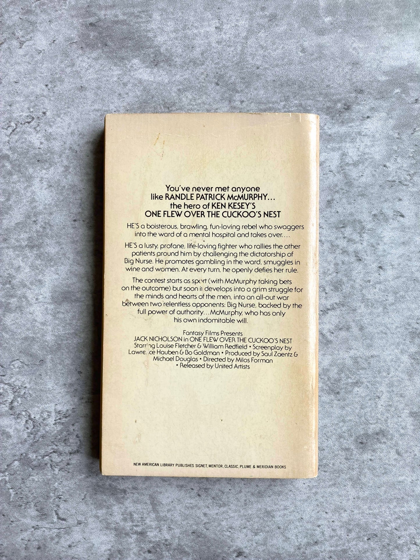 Back cover of Ken Kesey's One Flew Over the Cuckoo's Nest. Shop for books with The Stone Circle, the only online bookstore near you.