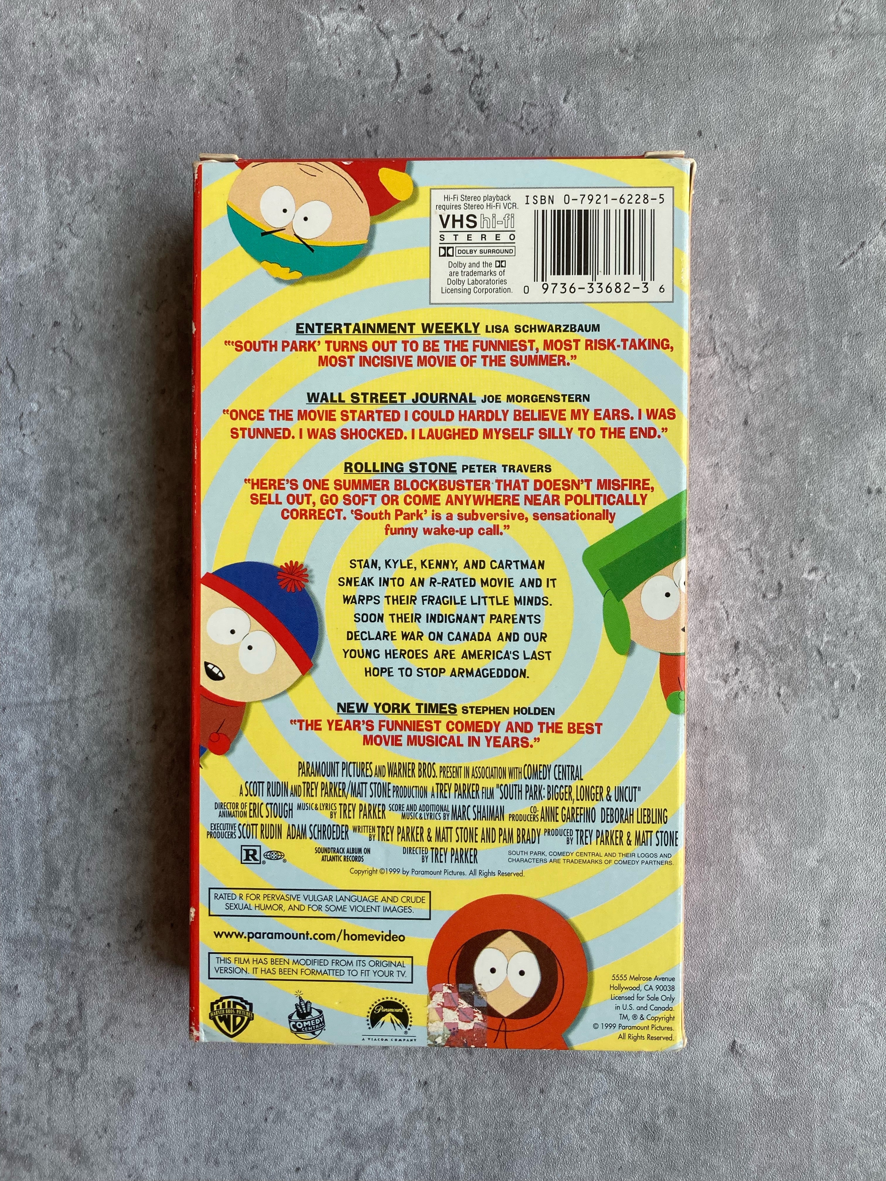 VHS South Park Bigger Longer Uncut by Trey Parker Matt